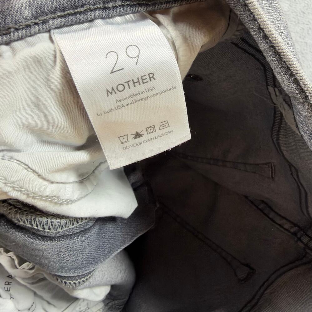 MOTHER Hustler Ankle Fray Daytona Nights Jeans Size 29 Gray Denim Raw Hem - Picture 6 of 11